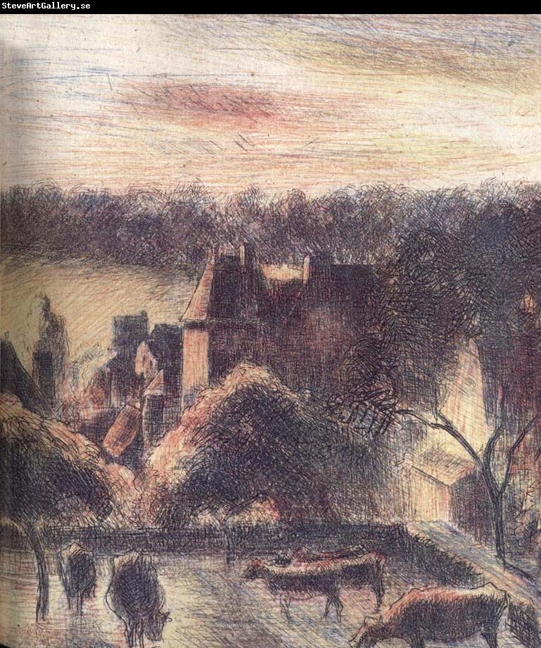 Camille Pissarro Church and farm at Eragny-sur-Epte